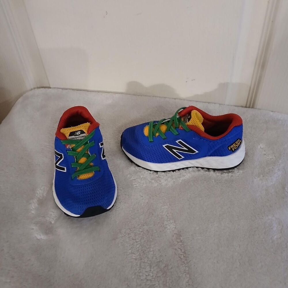 New Balance Retro Colorblock Primary Colors Sneakers Elastic Laces Toddler 6